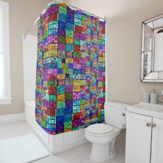 Multi-Coloured Shower Curtain