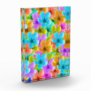 Multi Coloured Spring Blossoms, Photo Block