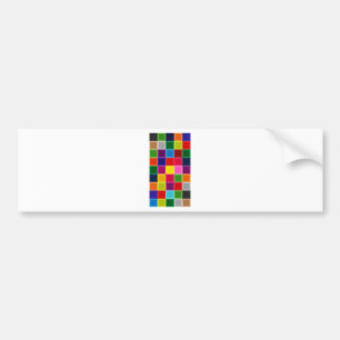 Multi Coloured Squares and Stripes Girly Bumper Sticker