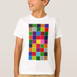 Multi Coloured Squares and Stripes Girly T-Shirt