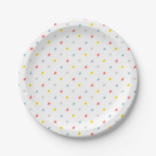Multi Coloured Star Pattern Paper Plate