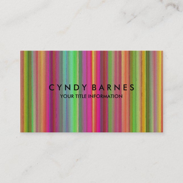 Multi Coloured Stripe Sheen Business Card (Front)