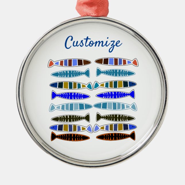 Multi-coloured striped fish Thunder_Cove  Metal Ornament (Front)