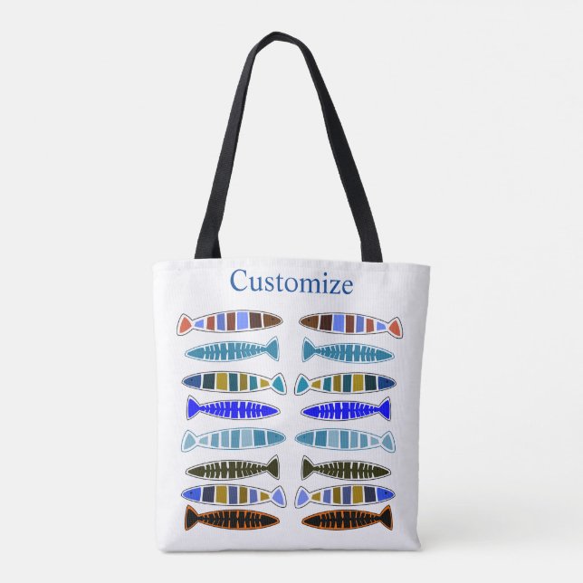 Multi-coloured striped fish Thunder_Cove Tote Bag (Back)