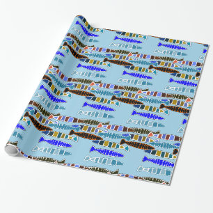 Multi-coloured striped fish Thunder_Cove Wrapping Paper