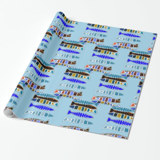 Multi-coloured striped fish Thunder_Cove  Wrapping Paper (Unrolled)
