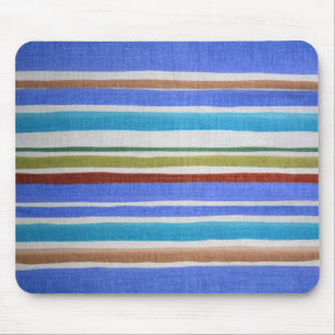 Multi-coloured Striped Mousepad