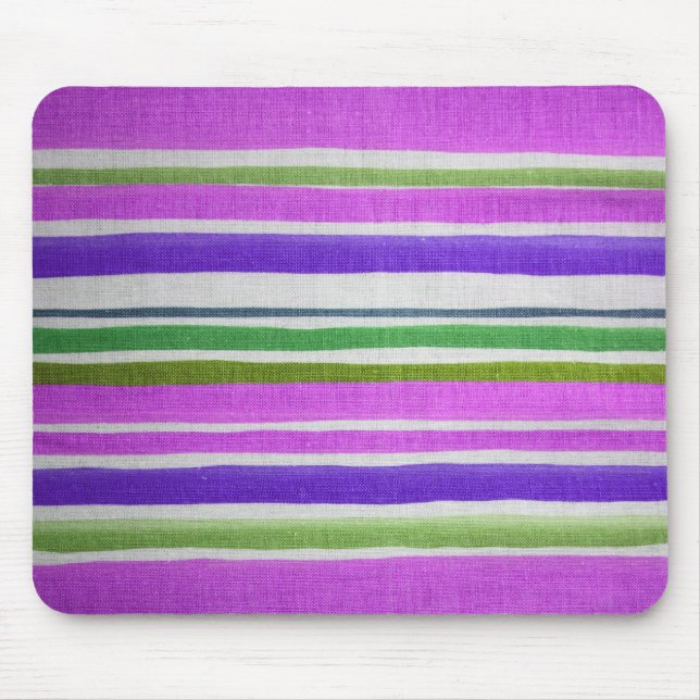 Multi-coloured Striped Mousepad (Front)