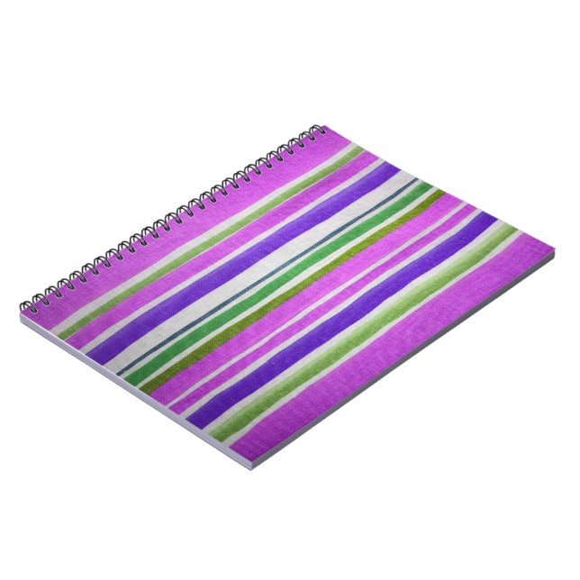 Multi-coloured Striped Notebook (Left Side)