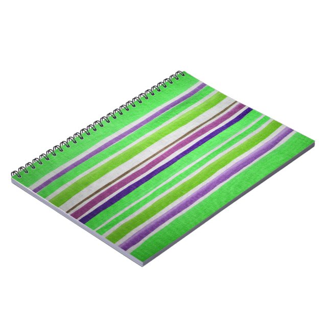 Multi-coloured Striped Notebook (Left Side)