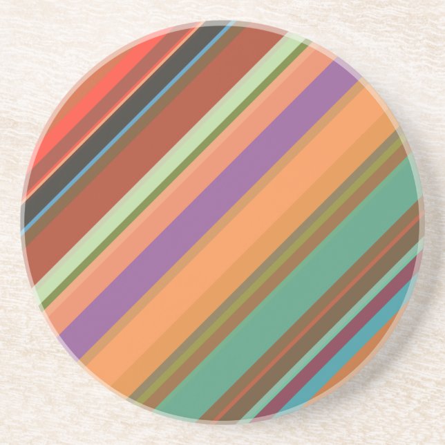Multi-Coloured Stripes #1 Coaster (Front)