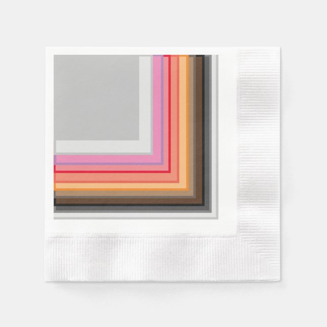 multi coloured stripes and squares napkin (Front)