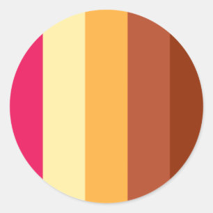 Multi Coloured Stripes Classic Round Sticker