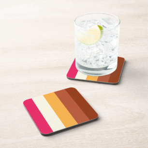 Multi Coloured Stripes Coaster