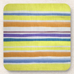 Multi-coloured Stripes Cork Coaster