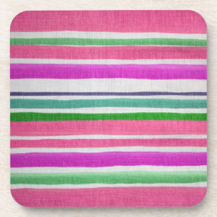 Multi-coloured Stripes Cork Coaster