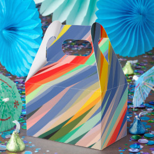 Multi Coloured Stripes Favour Box
