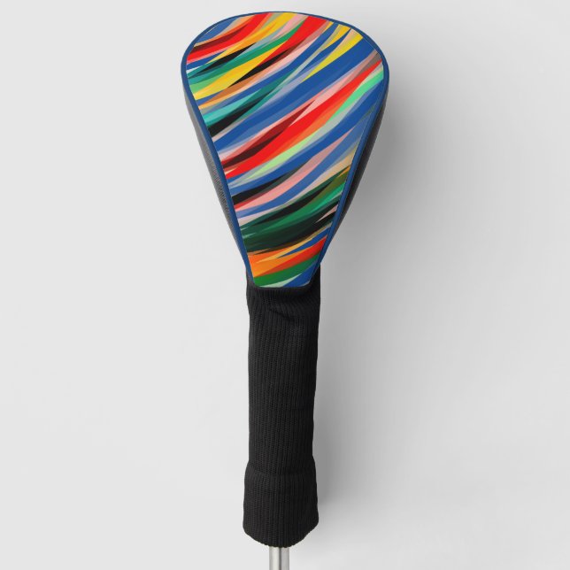 Multi Coloured Stripes Golf Head Cover (Front)