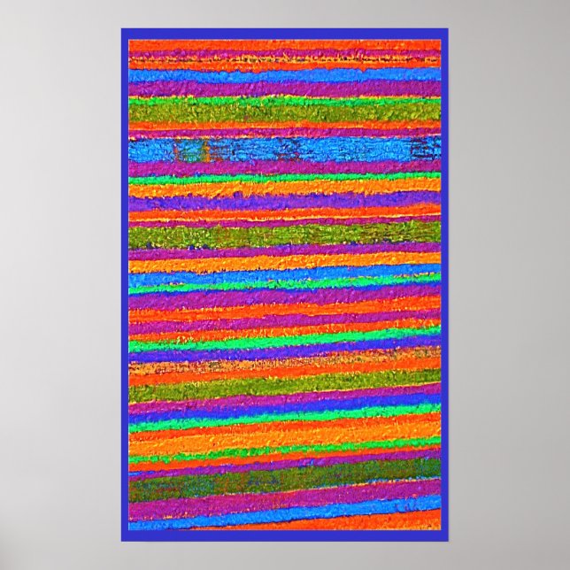 Multi-Coloured Stripes Poster (Front)