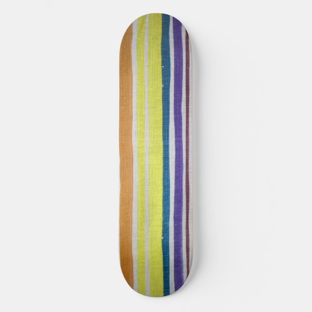 Multi-coloured Stripes Skateboard Deck (Front)