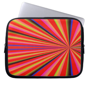 Multi coloured sunburst laptop sleeve