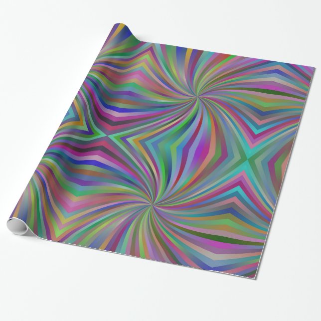 Multi-Coloured Swirl Pattern Wrapping Paper (Unrolled)