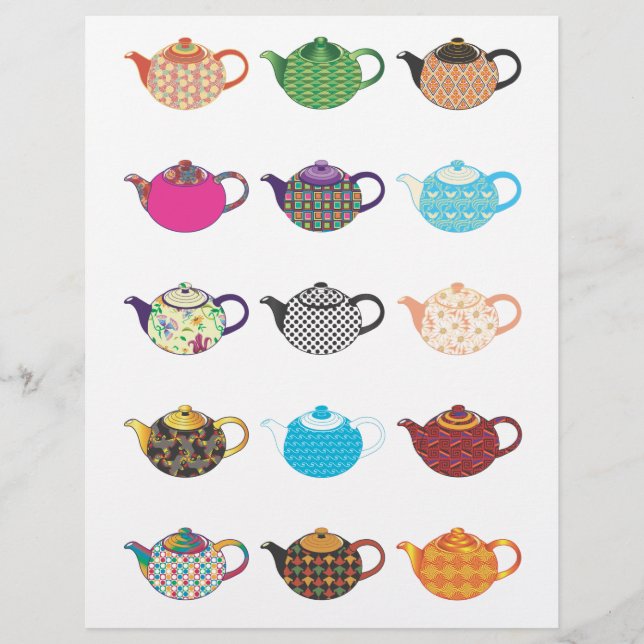 Multi-coloured Tea Kettles (Front)