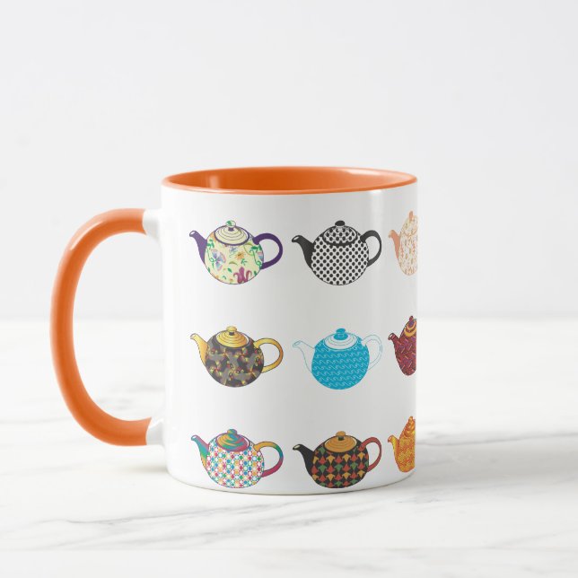 Multi-coloured Tea Kettles Mug (Left)