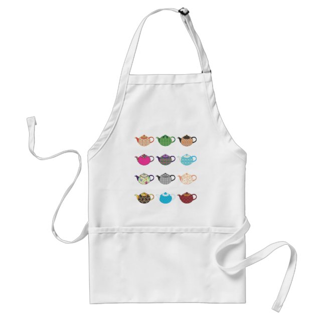 Multi-coloured Tea Kettles Standard Apron (Front)
