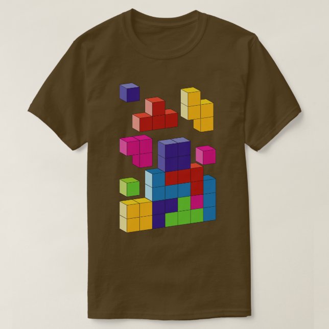 Multi coloured tetris blocks T-Shirt (Design Front)