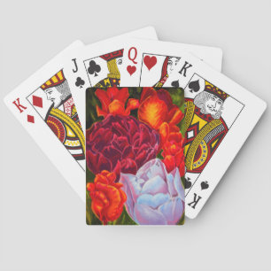 Multi-coloured Tulip Bouquet Playing Cards