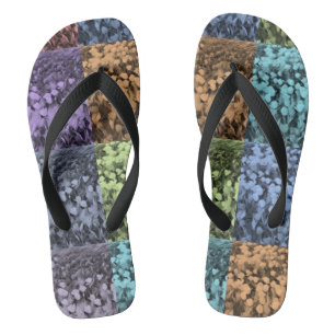 Multi-Coloured Tulip Floral Wide Strap Flip Flops
