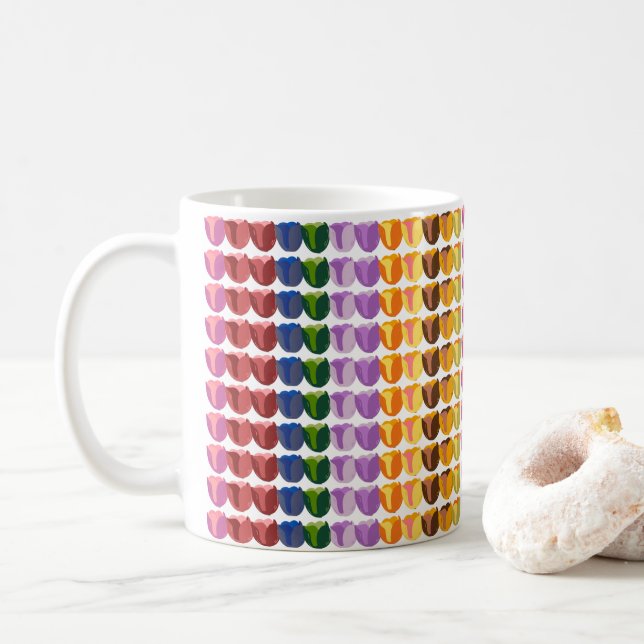 Multi-coloured tulips for Spring Coffee Mug (With Donut)