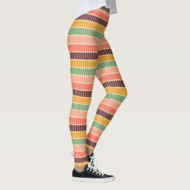 Multi-coloured wavy Stripes Leggings (Right)