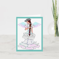 Multi-Coloured Wings Angel Birthday Greeting Card