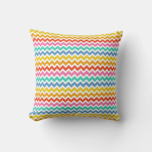 Multi-coloured Zig-Zag Design Throw Pillows