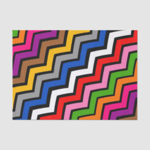 Multi Coloured Zigzag Chevron Black Design Tissue Paper