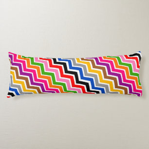 Multi Coloured Zigzag Chevron Pattern Design Body Cushion