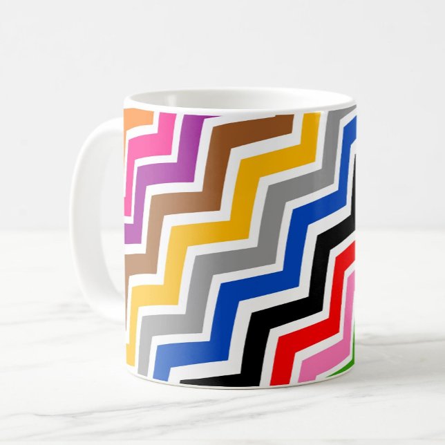 Multi Coloured Zigzag Chevron Pattern Design  Coffee Mug (Creator Uploaded)