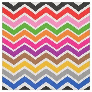 Multi Coloured Zigzag Chevron Pattern Design  Fabric