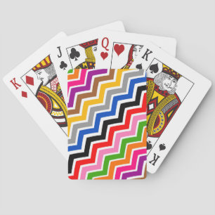 Multi Coloured Zigzag Chevron Pattern Design Playing Cards