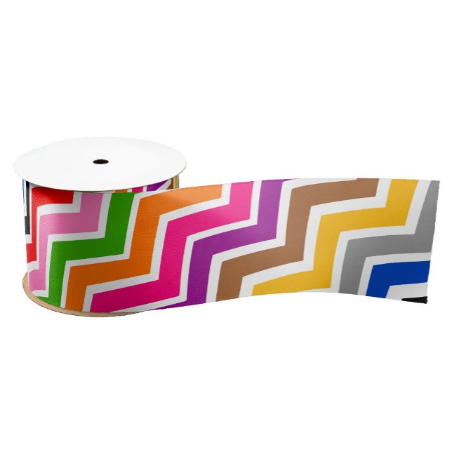Multi Coloured Zigzag Chevron Pattern Design  Satin Ribbon (Creator Uploaded)