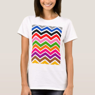 Multi Coloured Zigzag Chevron Pattern Design T-Shirt