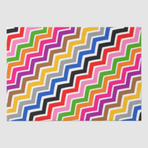Multi Coloured Zigzag Chevron Pattern Design  Tissue Paper