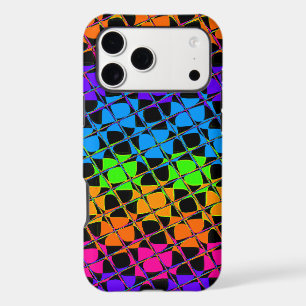 Multi colourful chequered rainbow mirror image