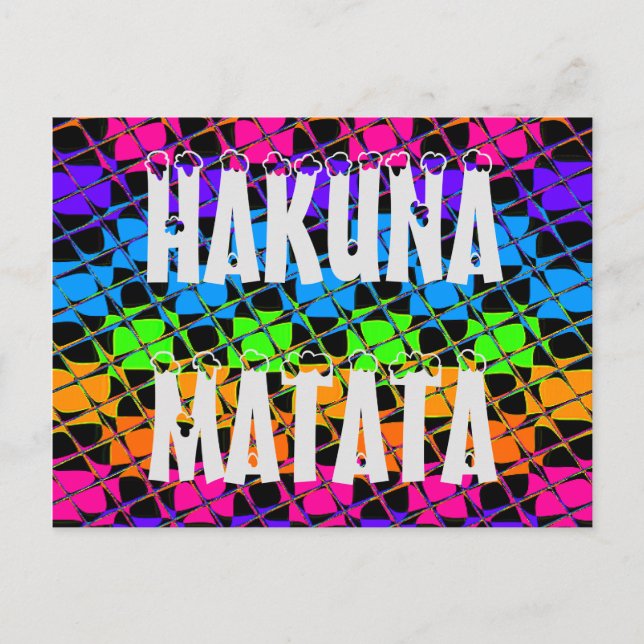 Multi colourful chequered rainbow mirror image postcard (Front)