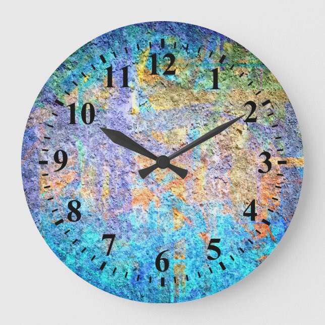 Multi Colours Abstract Art Painting Large Clock (Front)