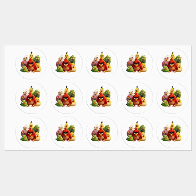 Multi Colours Anagry  Birds (Sheet)