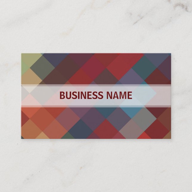 Multi Colours Diamond Seamless Pattern 3 Business Card (Front)