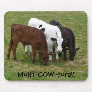 Multi-COW-tural. Multicultural Cattle Mouse Pad
